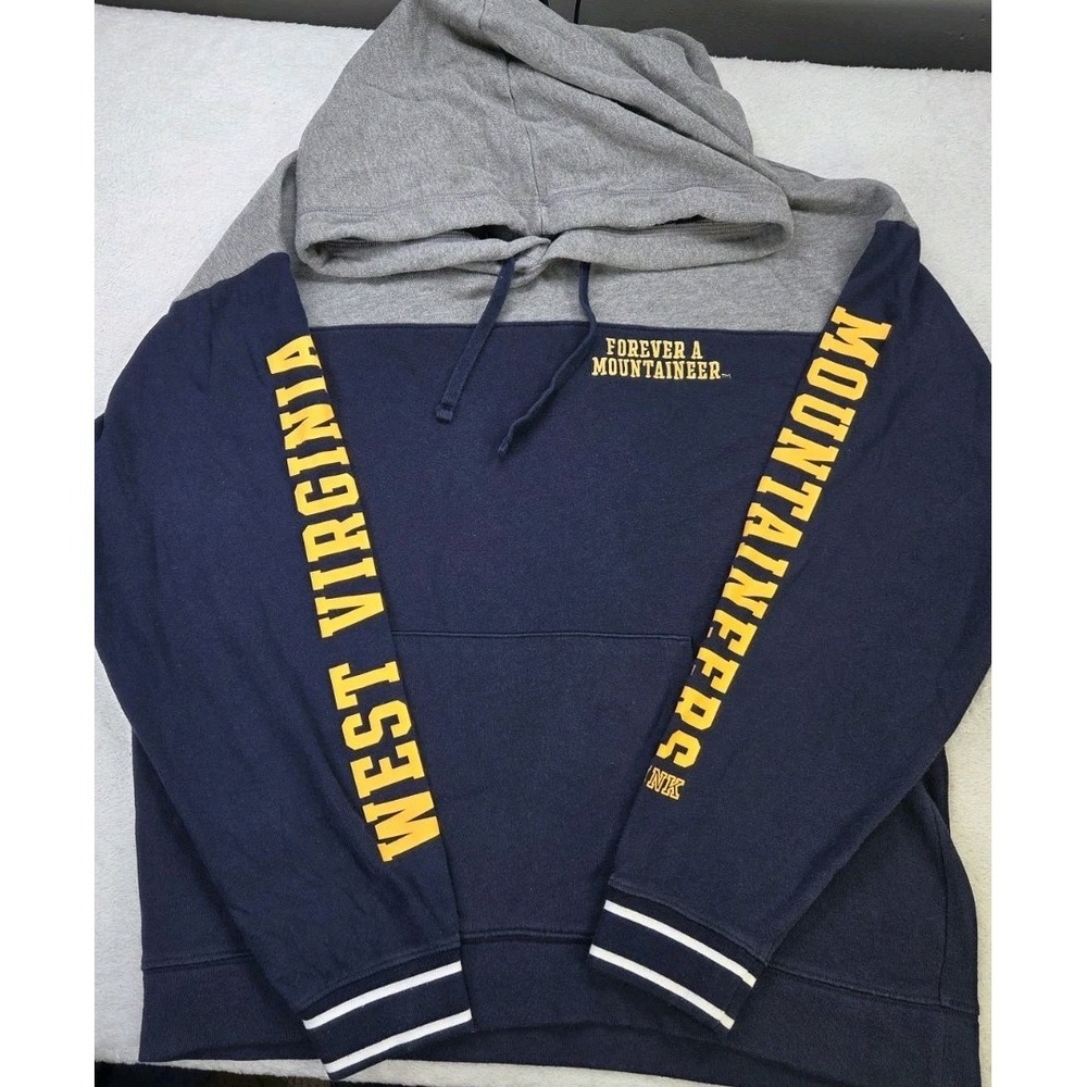 PINK VS West Virginia Mountaineers Hoodie Large Collegiate Pullover